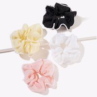 Fashion Inlay Pearl Lace Solid Color Hair Rope Hair Accessories main image 4