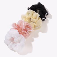 Fashion Inlay Pearl Lace Solid Color Hair Rope Hair Accessories main image 6