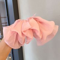 New Fashion Solid Color Chiffon Bow Barrettes Female Hair Clip Headdress sku image 2