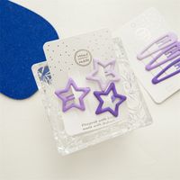 Simple Purple Color Series Children Heart Shape Star  Geometric Metal Bb Clip Hair Accessories main image 3