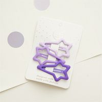 Simple Purple Color Series Children Heart Shape Star  Geometric Metal Bb Clip Hair Accessories sku image 2