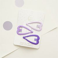 Simple Purple Color Series Children Heart Shape Star  Geometric Metal Bb Clip Hair Accessories sku image 3