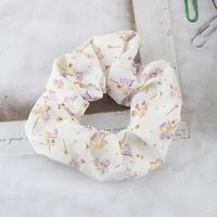 Summer Pansy Pattern Chiffon Hair Accessories Floral Pleated Ladies Hair Rope Wholesale main image 1