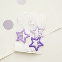 Simple Color Púrpura Serie Niños Corazón Forma Estrella Geométrica Metal Bb Clip Accesorios Para El Cabello sku image 1
