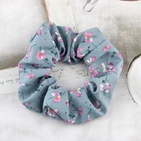 Summer Pansy Pattern Chiffon Hair Accessories Floral Pleated Ladies Hair Rope Wholesale sku image 3