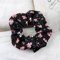 Summer Pansy Pattern Chiffon Hair Accessories Floral Pleated Ladies Hair Rope Wholesale sku image 4