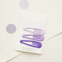 Simple Purple Color Series Children Heart Shape Star  Geometric Metal Bb Clip Hair Accessories sku image 4