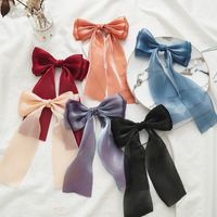 Style Coréen De Femmes D'été Ruban Bowknot Bec De Canard Clip Tissu Cheveux Accessoires main image 4