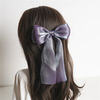 Style Coréen De Femmes D'été Ruban Bowknot Bec De Canard Clip Tissu Cheveux Accessoires main image 5