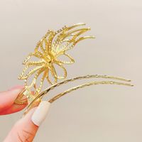 Korean Style Butterfly Flower Rhinestone Pearl Metal Hair Clip Hair Accessories main image 4