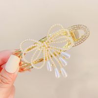 Korean Style Butterfly Flower Rhinestone Pearl Metal Hair Clip Hair Accessories sku image 4