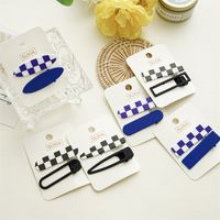 Korean Style Summer Black And White Chessboard Plaid Acrylic Duckbilled Clip Hair Accessories main image 4