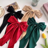 Korean Style Satin Bow Ribbon Hairpin Cloth Clip Hair Accessories main image 4