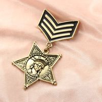 Clothing Decorative Jewelry Vintage Head Portrait Star Shaped Brooch main image 2