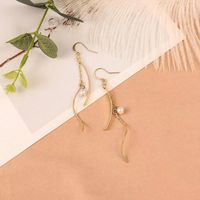 Pearl S-shaped Tassel Retro No Ear Piercing Required Ear Studs main image 1