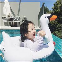 Wholesale Inflatable White Swan Seat Shaped Flamingo Kids Swimming Ring Children's main image 2