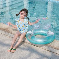 Fashion Sequined Swan Shaped Circle Swim Ring Children's Inflatable Pedestal Ring main image 2
