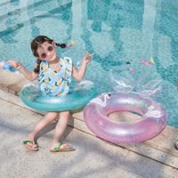 Fashion Sequined Swan Shaped Circle Swim Ring Children's Inflatable Pedestal Ring main image 4