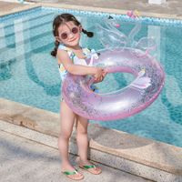 Fashion Sequined Swan Shaped Circle Swim Ring Children's Inflatable Pedestal Ring main image 3