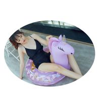 Fashion Thickened Adult Sequins Colorful Unicorn Shaped Swimming Ring main image 5