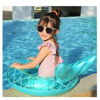 Fashion New Backrest Mermaid Shaped Swimming Ring Children's Floating Bed main image 2