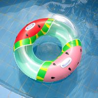 Adult Double-color Watermelon Shaped Handle Swim Ring Thick Portable main image 3