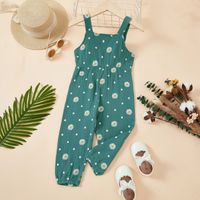 Cute 2022 New Little Girl Daisy Jumpsuit Suspender Bow Pants One-piece main image 3
