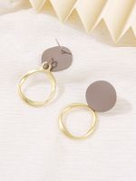 Sterling Silver Needle Round Geometric Matte Paint Earrings main image 3