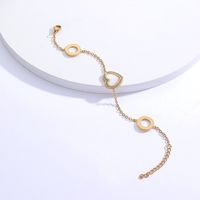 Fashion Creative Simple Stainless Steel Inlaid Zircon Heart And Circle Bracelet main image 2