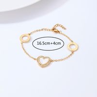 Fashion Creative Simple Stainless Steel Inlaid Zircon Heart And Circle Bracelet main image 3