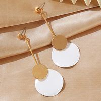 New Simple Resin Solid Color Round-shaped Decor Earrings sku image 1
