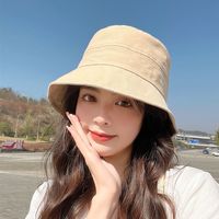 Summer New Fashion Bucket Female Double-sided Foldable Outdoor Solid Color Sun Hat main image 5