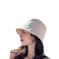 Summer New Fashion Bucket Female Double-sided Foldable Outdoor Solid Color Sun Hat main image 2
