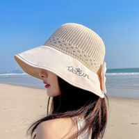 Fashion Large Edge Hollow Sun Protection Solid Color Outdoor Beach Travel Hat main image 4