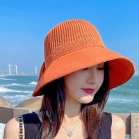Fashion Large Edge Hollow Sun Protection Solid Color Outdoor Beach Travel Hat main image 3