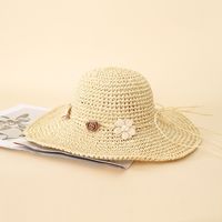 Summer New Style Paper Rose Wide Brim Sun-proof Straw Hat main image 5