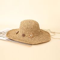 Summer New Style Paper Rose Wide Brim Sun-proof Straw Hat sku image 1