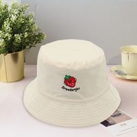 Fashion Spring Bucket Reversible Embroidered Fruit Big Brim Sun-proof Hat main image 3
