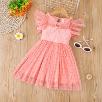 2022 D'été Rose Robe Petite Fille Princesse Robe Tulle Jupe main image 1