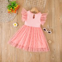 2022 D'été Rose Robe Petite Fille Princesse Robe Tulle Jupe main image 6