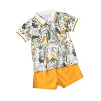 Fashion 2022 Summer Boy's Short-sleeved Shirt And Shorts Two-piece Suit main image 5