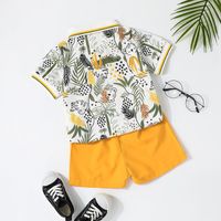Fashion 2022 Summer Boy's Short-sleeved Shirt And Shorts Two-piece Suit main image 6