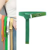Basic Solid Color Iron Unisex Leather Belts main image 1