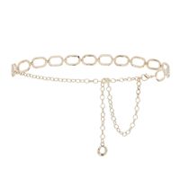 Fashion Single Layer Waist Chain Decorative Pendant Women's Metal Hollow Belt Wholesale sku image 8