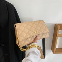 Fashion Casual Solid Color Rhombus Chain Crossbody Small Square Shoulder Bag main image 1