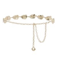 Fashion Single Layer Waist Chain Decorative Pendant Women's Metal Hollow Belt Wholesale sku image 6
