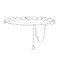 Fashion Single Layer Waist Chain Decorative Pendant Women's Metal Hollow Belt Wholesale sku image 9