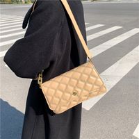 Fashion Casual Solid Color Rhombus Chain Crossbody Small Square Shoulder Bag main image 3