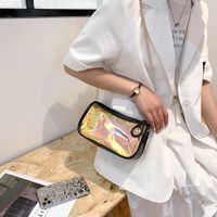 Fashion Summer Small Square Casual Pvc Women's Transparent Jelly Color Beach Chain Bag main image 5