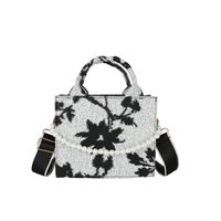 Fashion Retro Handbags Female 2022 Spring New Casual Jacquard Small Pearl Square Bag main image 4